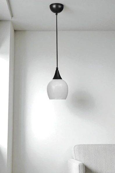 Lumexx ENZO TEKLİ SİYAH BEYAZ CAMLI SARKIT ürün görseli