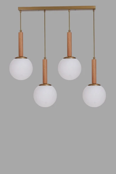 Lumexx IŞIL 4 LÜ SIRALI NATUREL BEYAZ CAMLI SARKIT - Resim 3