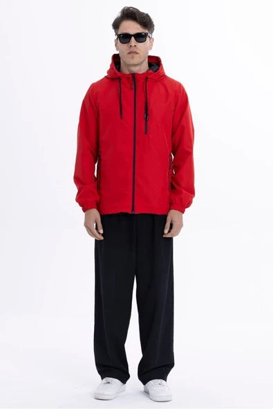 İçi Astarlı Su ve Rüzgar Geçirmez Erkek Cepli Yağmurluk - Resim 11