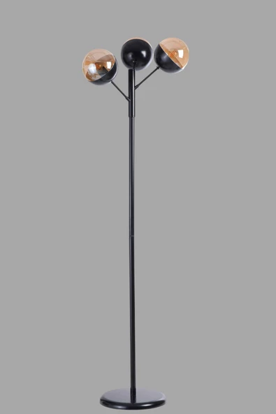 Lumexx KÜRE 3 LÜ SİYAH LAMBADER BAL CAMLI - Resim 3