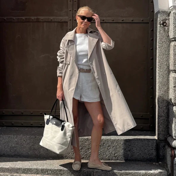 BONHEUR N 7  Kanvas Çanta- Stone Gray - Resim 5