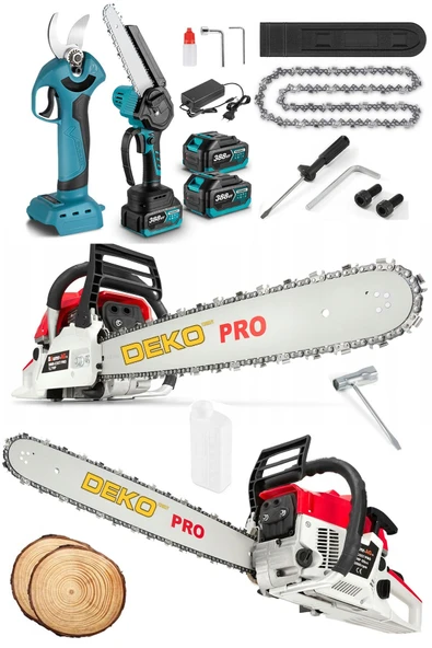 DEKO TURKEY Muhteşem Garden 3'lü Bahçe Seti Benzinli Ağaç Dal Bıçkı Kesme Şarjlı Dal Budama ve Şarjlı Bağ Makası - Resim 2