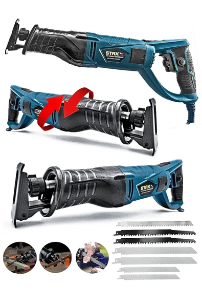 STAXX POWER St1845 4500w Devir Ayarlı 180° Döner Başlıklı Tilki Kuyruğu Ahşap Metal Kemik Et Kesme + 7 Bıçak ürün görseli