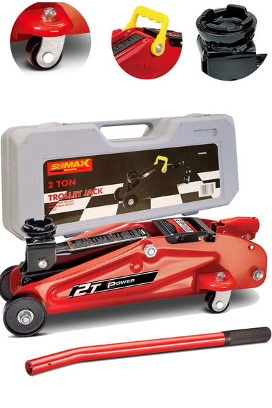 stilmax Germany Pro 2.5 Ton/2500kg Arabalı Tekerlekli Hidrolik Kriko Plastik Taşıma Çantalı 2 Yıl Garantili ürün görseli