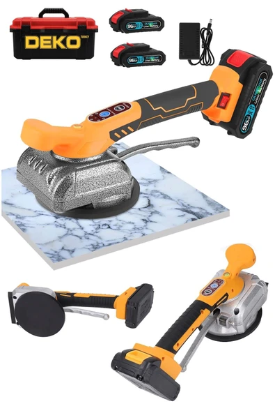 DEKO TURKEY Çift Akülü Torklu Seramik Tutma Vantuzu Vibrasyonlu Fayans Döşeme Taşıma Vantuzu Çantalı Set ürün görseli 1