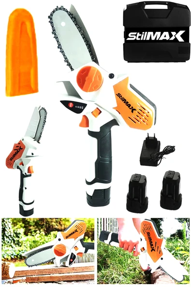 stilmax 21v 3ah Samsung Çift Akülü Sdb21e Dal Çalı Budama Testeresi Akülü El Testeresi Bıçkı Testere - Resim 2