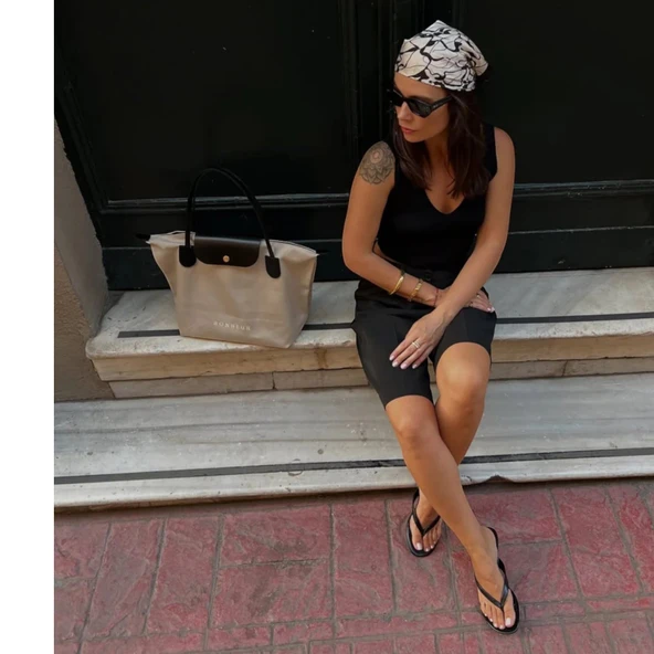 BONHEUR N 7 Kanvas Çanta- Stone Gray - Resim 4