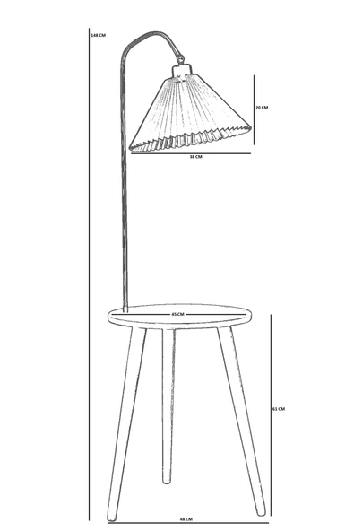 Lumexx ATLAS NATUREL-ESKİTME LAMBADER PİLELİ KREM ABAJURLU - Resim 4