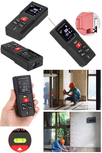 STAXX POWER 60Mt El Tipi Su Terazili Hafızalı Dijital LazerMetre Lazer Ölçüm Cihazı Lazerli Mesafe Ölçer - Resim 2