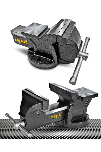 DEKO TURKEY Yerli Üretim 80mm 3" Sabit Tabanlı Özel Alaşım Paslanmaz Çelik Sabit Tezgah Masa Mengenesi Örslü ürün görseli