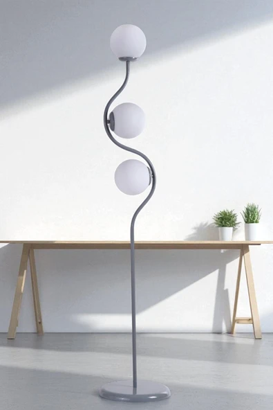 Lumexx TURAN 3 LÜ GRİ LAMABDER BEYAZ CAMLI ürün görseli