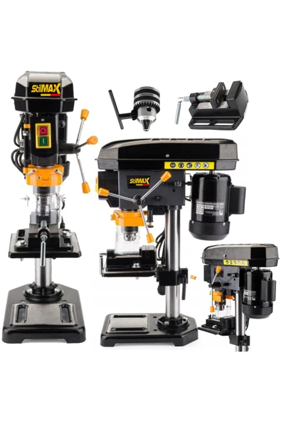 stilmax Germany Metal Dişli Tezgah Tipi Sütunlu Matkap Tezgahı Mengene Hediyeli 1200w + 16mm Mandren Dahil - Resim 2