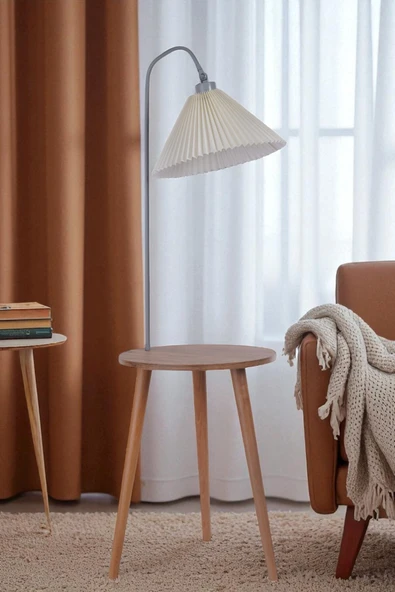 Lumexx ATLAS NATUREL-GRİ LAMBADER PİLELİ KREM ABAJURLU ürün görseli