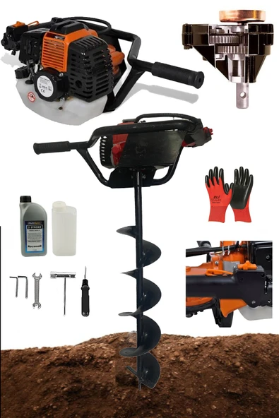 DEKO TURKEY Dkt7980 Benzinli Fidan Dikme Toprak Burgu Makinesi 150mm*100cm Toprak Delme Ucu 7.9 Hp Xmotor ürün görseli 1