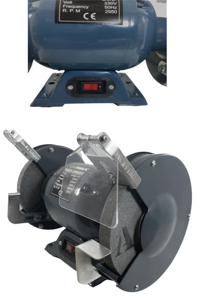 stilmax Germany Type 175mm 550watt Tezgah Üstü Taşlama Bakır Sargı Bıçak Balta Bileme Çark Taşı Taş Motoru - Resim 3