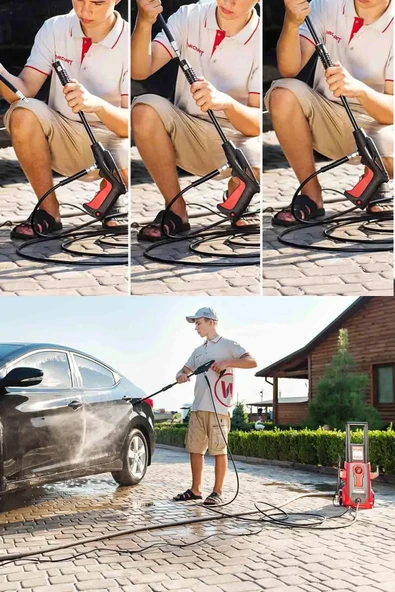 STAXX POWER Kömürsüz Motor 150 Bar Max Otomatik Soğutmalı Prof Yüksek Basınçlı Bahçe Ve Oto Yıkama Makinası - Resim 3