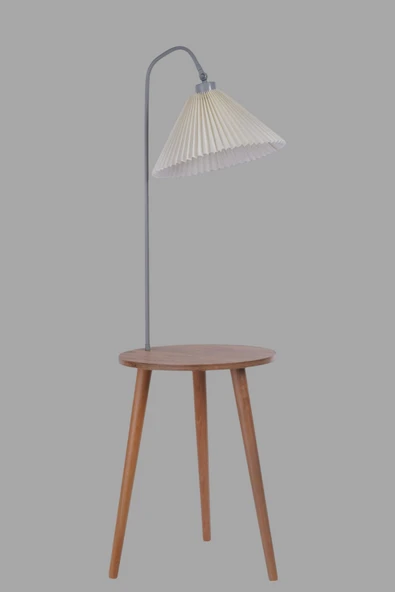 Lumexx ATLAS NATUREL-GRİ LAMBADER PİLELİ KREM ABAJURLU - Resim 3