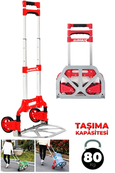 stilmax Stm80eb 80kg Kapasiteli Teleskopik, Katlanır El Arabası Koli Yük Paket Taşıma El Arabası 80kg ürün görseli