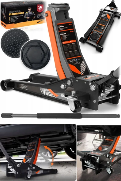 stilmax Ağır Hizmet İçin Mükemmel Seçim: 3 Ton Kapasiteli Alçak Şase Hidrolik Kriko Max 47cm x2 Çift Piston ürün görseli