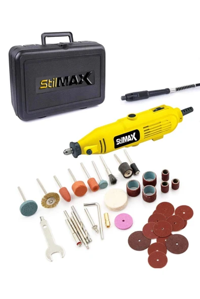 stilmax Germany Style 50 Parça Gravür Oyma Makinesi Dremel Taşlama Zımpara Kesme Seti 500 Watt ürün görseli