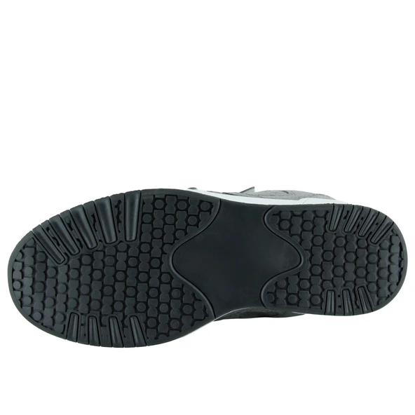 Erkan Saçmacı Talvi Gri Süet Yuvarlak Burun Cırt Cırtlı Gizli Dolgu Topuklu Günlük Bot - Resim 7