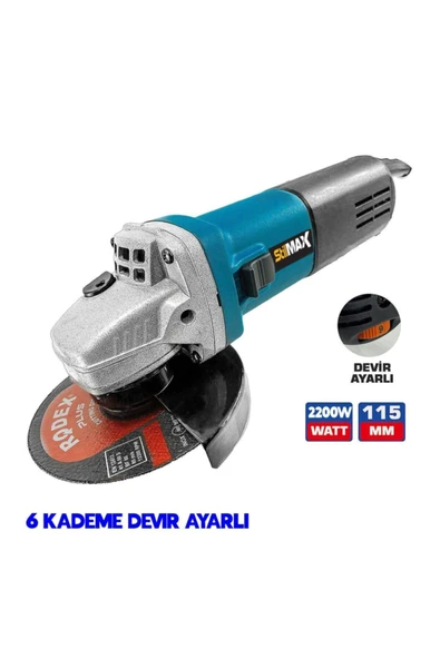stilmax 6 Kademe Devir Ayarlı Taşlama Spiral Makinesi 11-125mm 2200watt Taş Hediyeli - Resim 3