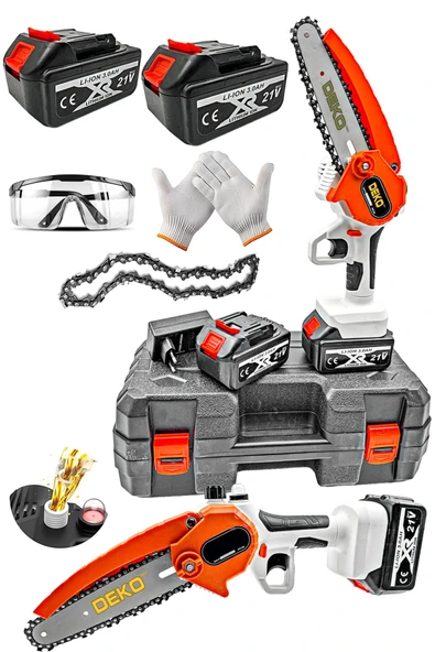 DEKO TURKEY Dkt-y213 Gerçek Güç Lityum Çift Akülü 21v 3ah Süper Yağlı Dal Budama Testeresi Uzun 15cm Pala - Resim 2