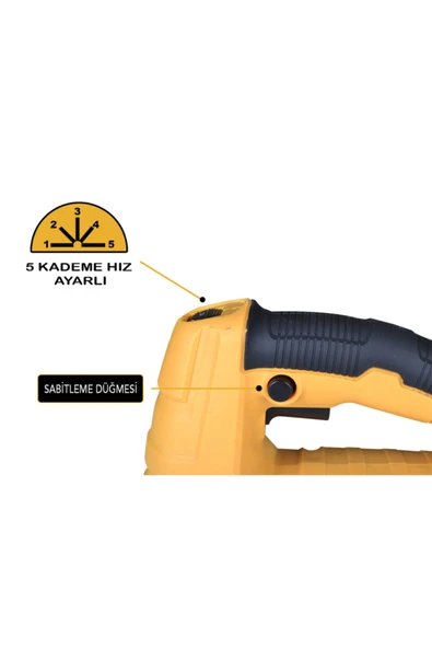 STAXX POWER Sarı 6 Kademe Devir Ayarlı Çantalı Pandül Hareketli Dekupaj Testere - Resim 5