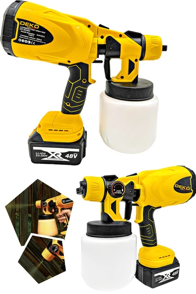 DEKO TURKEY 48v 10ah Yüksek Basınçlı Boya Ilaç Dezenfektan Püskürtme Makinesi Şarjlı Akülü Sprey Boya Tabancası ürün görseli