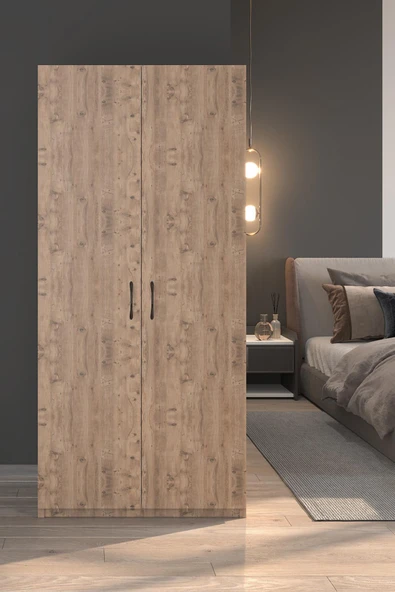 Frey 2 Kapaklı Elbise Dolabı-2 Kapılı Gardırop-Atlantik Çam - 4