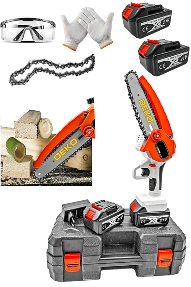 DEKO TURKEY Dkt-y213 Gerçek Güç Lityum Çift Akülü 21v 3ah Süper Yağlı Dal Budama Testeresi Uzun 15cm Pala ürün görseli 1
