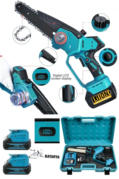 STAXX POWER Dijital Göstergeli Çift Akülü 21500WH Dal Budama Kesme Testeresi Otomatik Yağlamalı Sistem Testere ürün görseli 1