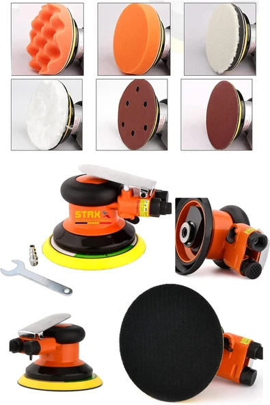 STAXX POWER 150MM Havalı Zımpara Makinesi 12000RPM – Araba Boyası, Ahşap ve Metal İçin Polisaj ve Temizleme - Resim 2