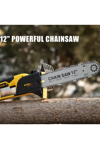 STAXX POWER Yağ Pompalı X-metal Dişli 58v 5ah Çift Akülü Dal Kesme Budama Testere Bıçkı Makinesi 35cm Palalı - Resim 5