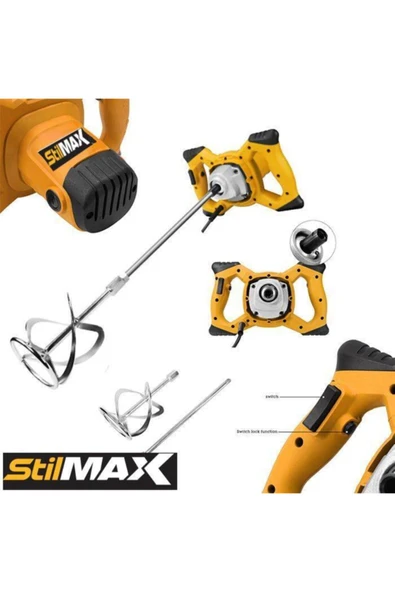 stilmax 6 Kademe Devir Ayarlı Elektrikli Alçı Boya Ve Harç Karıştırıcı Mikser 3300 W - Resim 4
