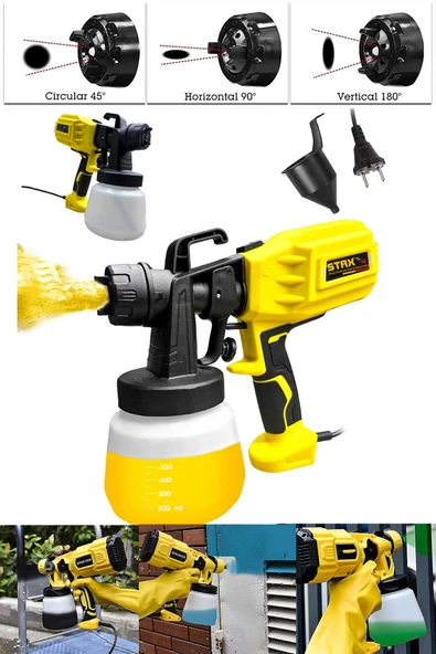 STAXX POWER Spg4080 Profesyonel Elektrikli Sprey Boya Tabancası 800w Dezenfektan Püskürtme Makinesi + Çift Nozul ürün görseli