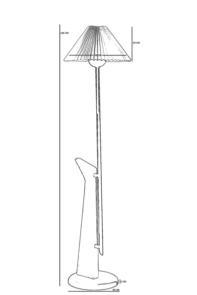 Lumexx BERZAN NATUREL LAMBADER PİLELİ KREM ABAJURLU - Resim 4