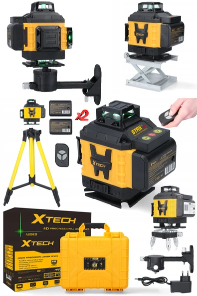 STAXX POWER Yüksek Hassasiyetli x2 Çift Akülü Lazer Hizalama Makinesi 16 Çizgi Yeşil Lazer Işınlı Kumandalı Set ürün görseli 1