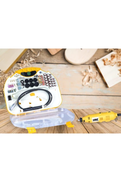 stilmax Alman Style 300 Parça 450 Watt 60.000 Rpm 6 Kademe Devirli Hobi Gravür Zımpara Çantalı Set - Resim 4