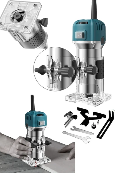 STAXX POWER 6 Kademe Devir Ayarlı 800w Bakır Sargı Formika Traşlama Freze Makinesi 6mm Pens 2 Yıl Garantili - Resim 2