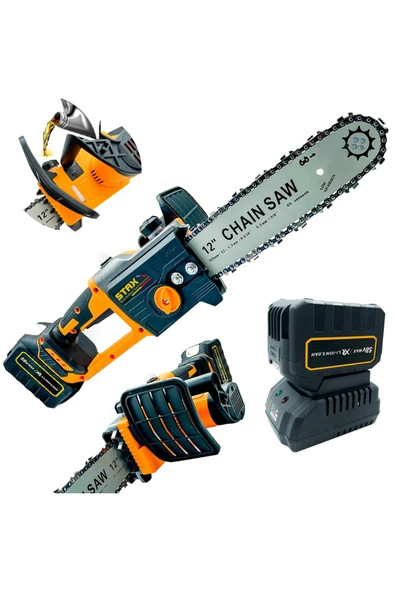 STAXX POWER Yağ Pompalı X-metal Dişli 58v 5ah Çift Akülü Dal Kesme Budama Testere Bıçkı Makinesi 35cm Palalı ürün görseli 1