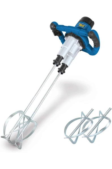 DEKO TURKEY Dktpm400 4000 Watt Devir Ayarlı Çift Mixer Alçı Boya Sıva Çimento Karıştırıcı Mikser Çırpıcı Set - Resim 2