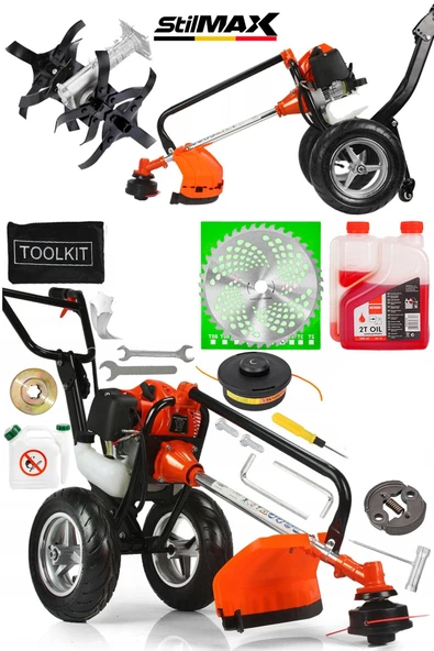 stilmax Mini Çapalama Makinesi ve Tekerlekli Ot Biçme Tırpan Seti  Dayanıklı, Güçlü ve Verimli Çözüm ürün görseli