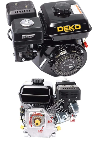 DEKO TURKEY Tekne Motor, Santrifüj, Çim Biçme Çapa, Römork Motorpump Jeneratör Benzinli Motor 6.5HP 210cc 20mm - 2