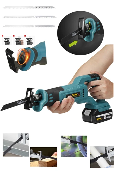 STAXX POWER Brushless Motor 48v Samsung Çift Akülü Tilki Kuyruğu Kemik Kesme Makinesi Kılıç Testere 7 Bıçak ürün görseli