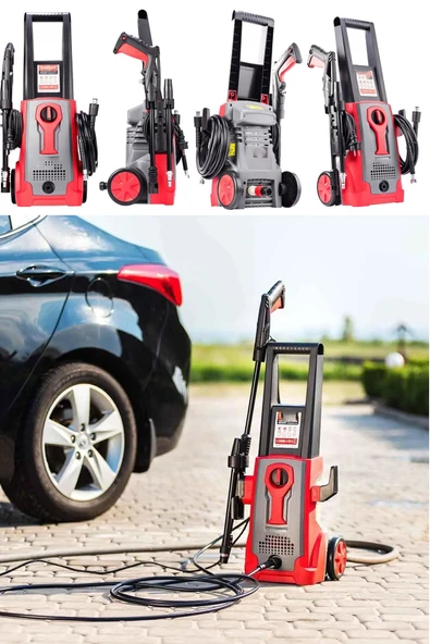 DEKO TURKEY Yüksek Basınçlı 150Bar 3000W Çok Fonksiyonlu Bahçe ve Oto Yıkama Makinesi  5Mt Hortum Köpük Tabanca - Resim 4