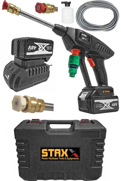 STAXX POWER 48v 10ah Şarjlı Oto Yıkama Makinesi 50 Bar Akülü Basınçlı Oto Yıkama ürün görseli 1