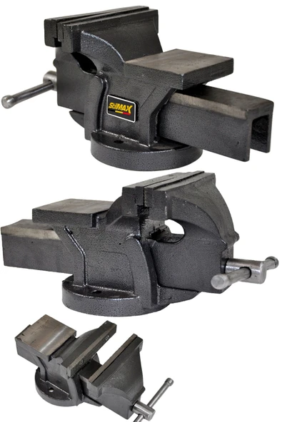 stilmax Germany Pro 150mm 6" Sabit Tabanlı Özel Alaşım Paslanmaz Çelik Sabit Tezgah Masa Mengenesi Örslü - Resim 2