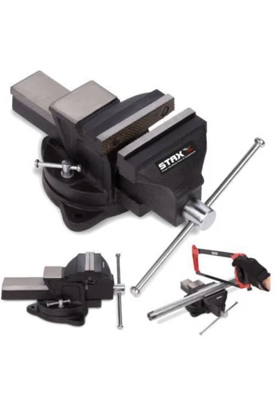 STAXX POWER Staxx Pro 125mm 5" 360" Dönerli Taban Dövme Çelik Sabit Tezgah Masa Mengenesi Madeın Germany - Resim 3