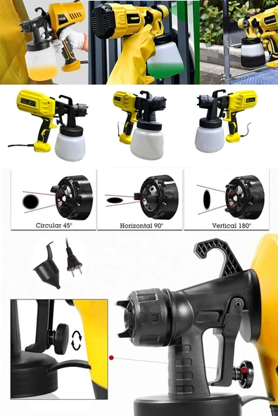 STAXX POWER Yüksek Güçlü Elektrikli Duvar Araç Ahşap Boyama Sprey Boya Tabancası Püskürtme Sprey Tabancası 5000W - Resim 3